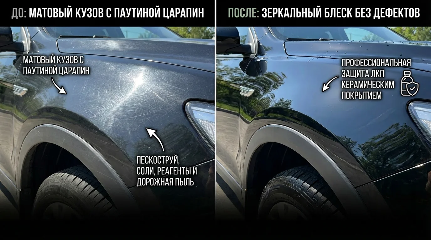 Детейлинг автомобиля: сравнение до и после комплексного ухода за кузовом