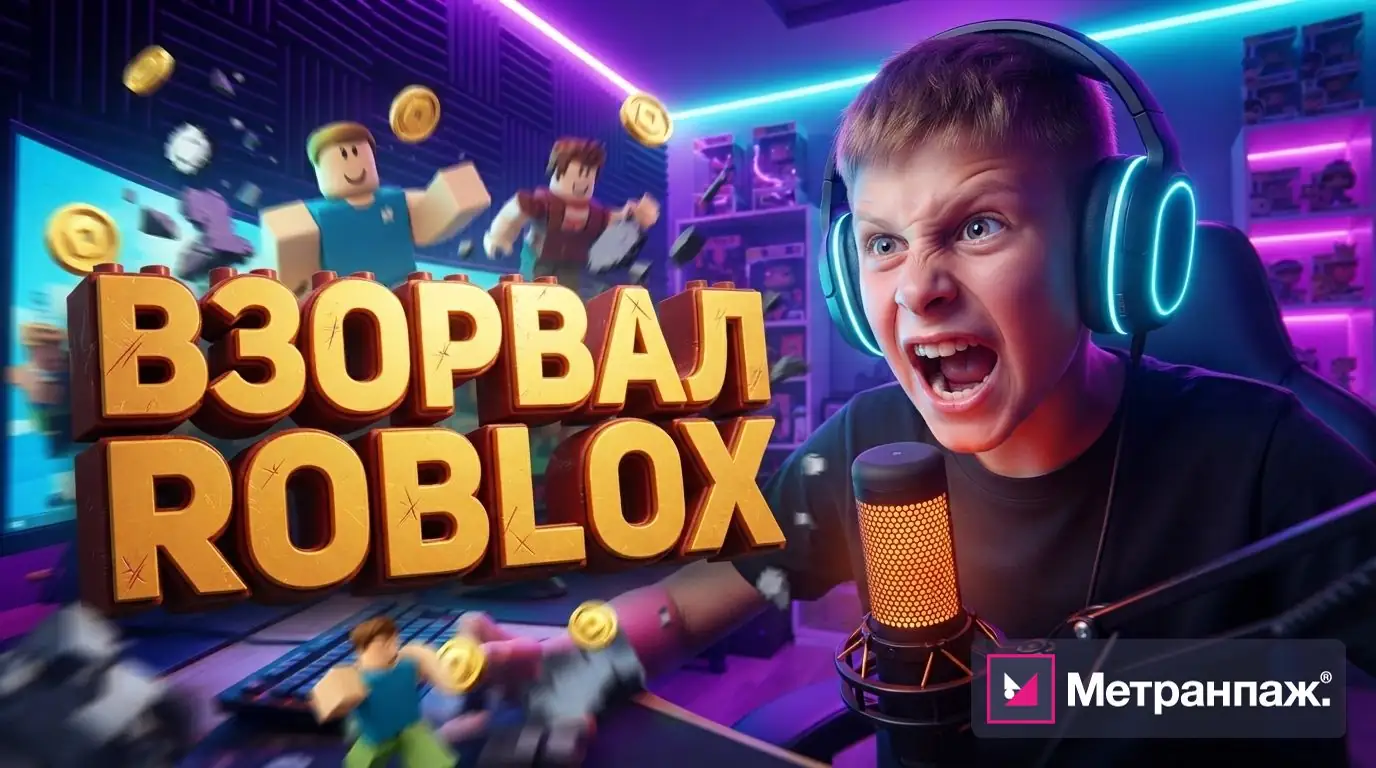 Пример обложки для YouTube в размере 1280×720, сгенерированной в Метранпаже