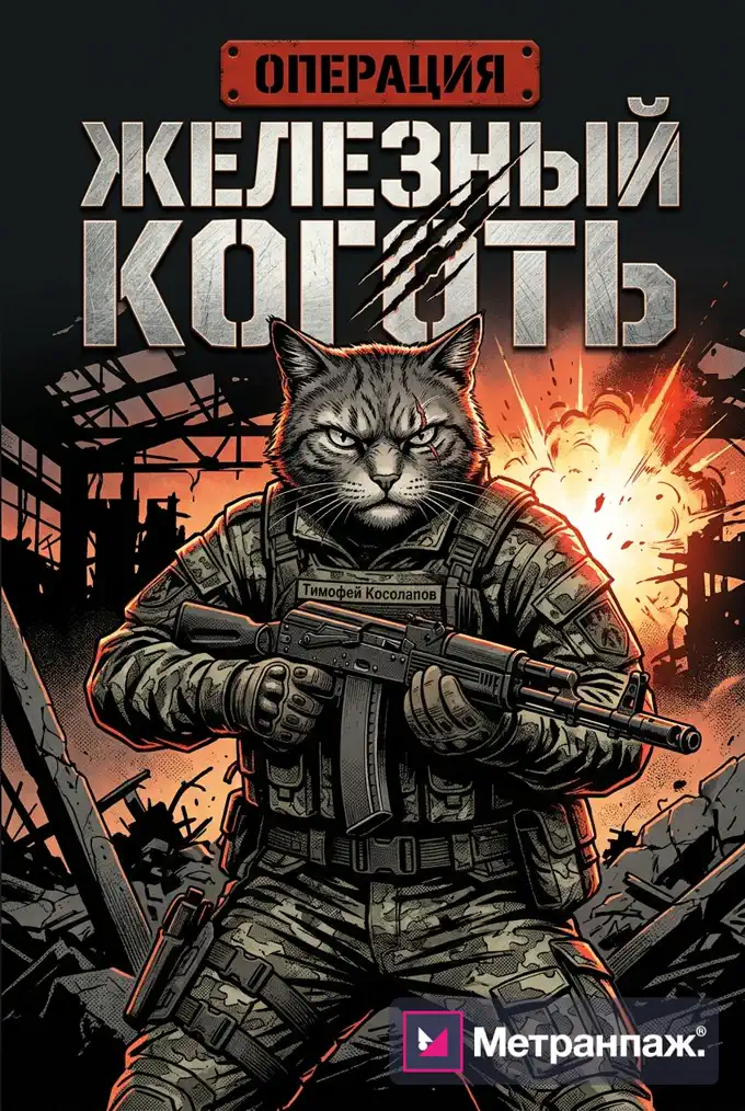 Обложка экшен-романа «Операция „Железный“», созданная онлайн без дизайнера