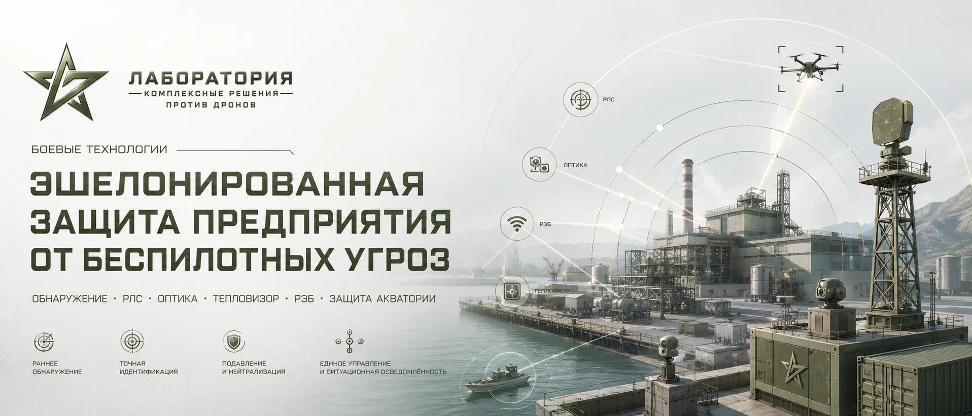 Эшелонированная защита предприятия от беспилотных угроз