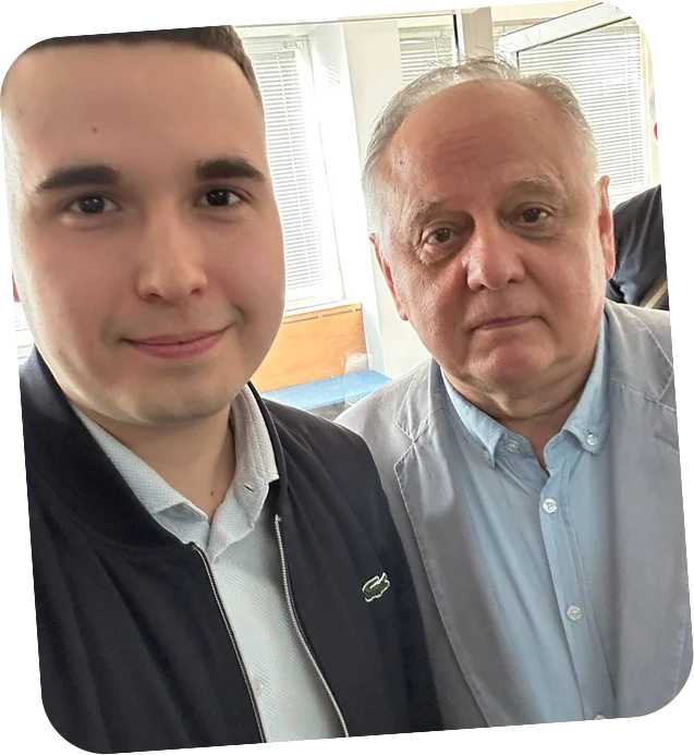 Андрей с составителем заданий ЕГЭ