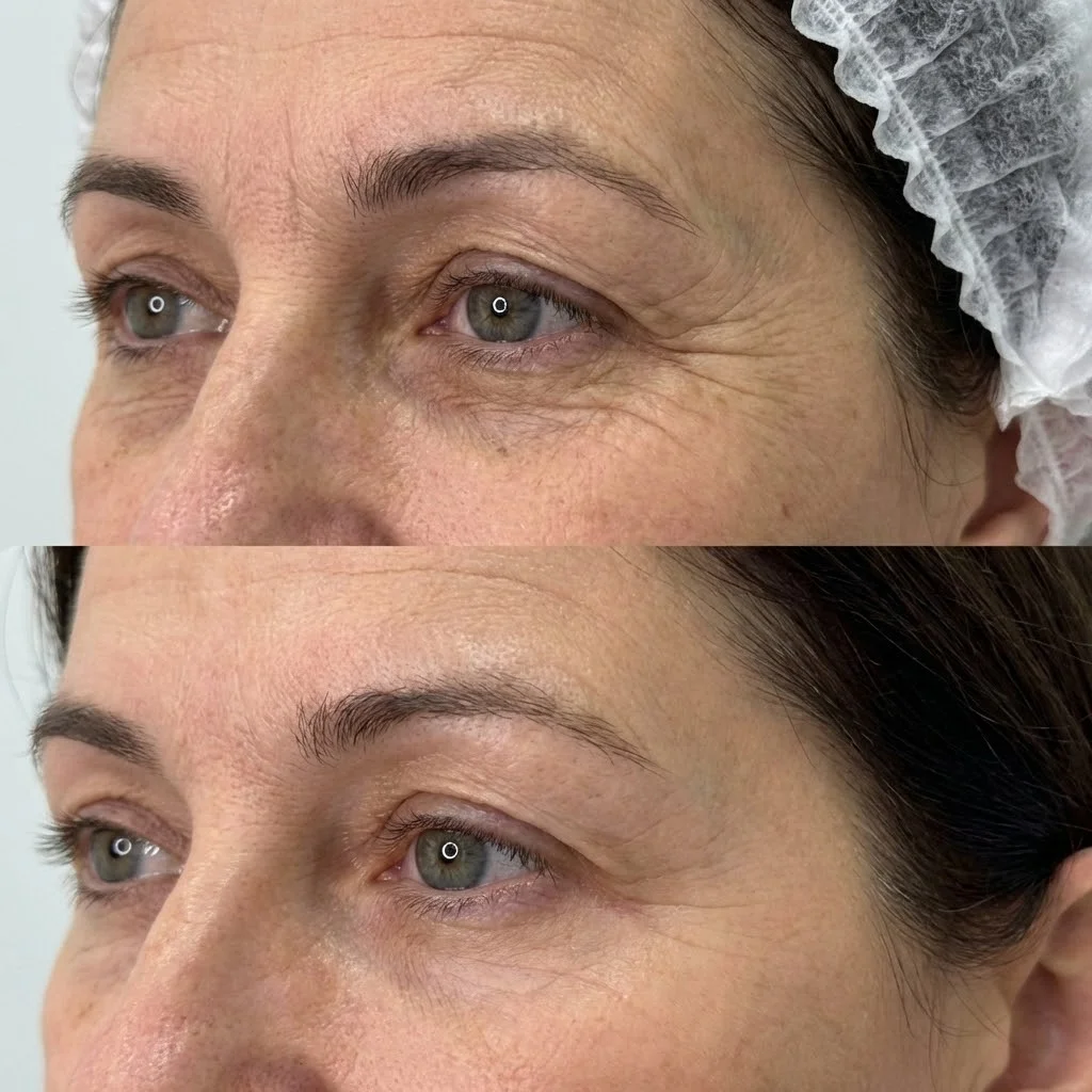 До и после — Гусиные лапки