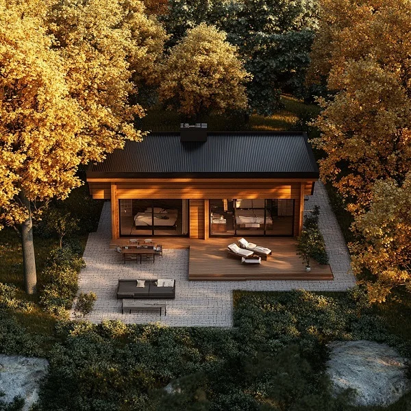 Баня Honki9 6Х9 со спальней и террасой