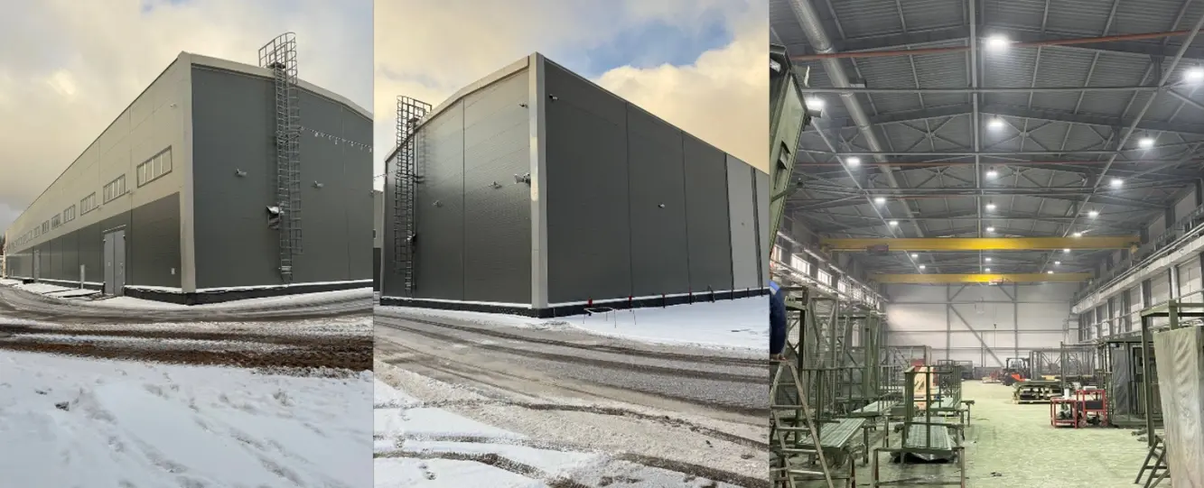 Масштабный ангар на болтовом соединении размером 82х18 метров