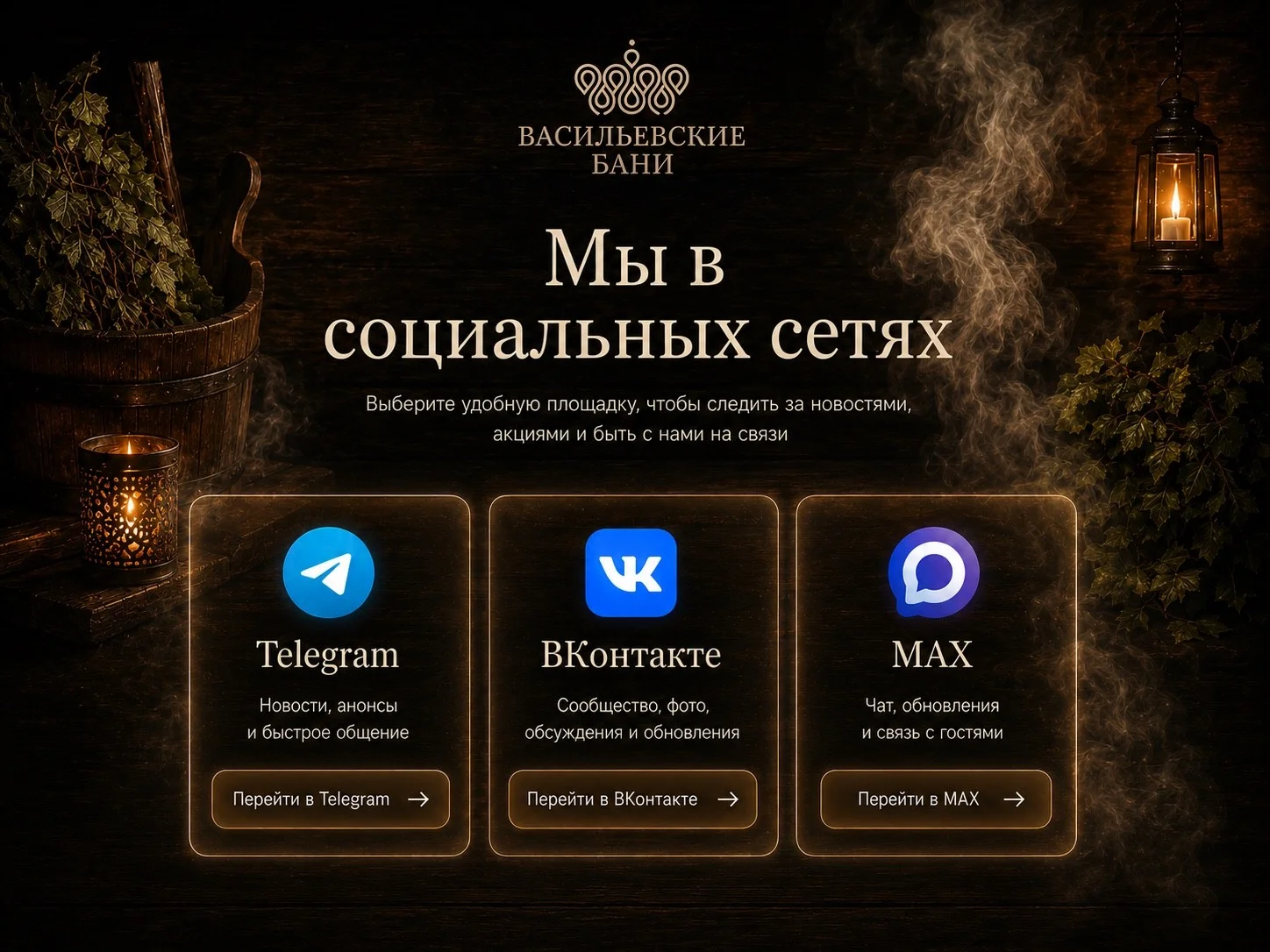 Васильевские бани — социальные сети