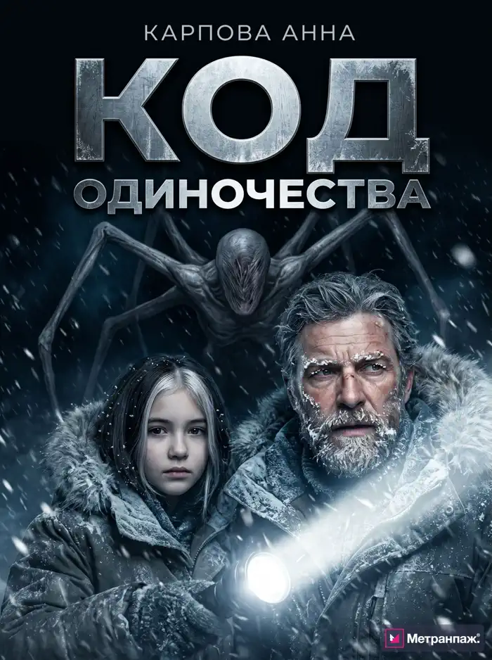 Обложка триллера «Код одиночества», созданная нейросетью в Метранпаже