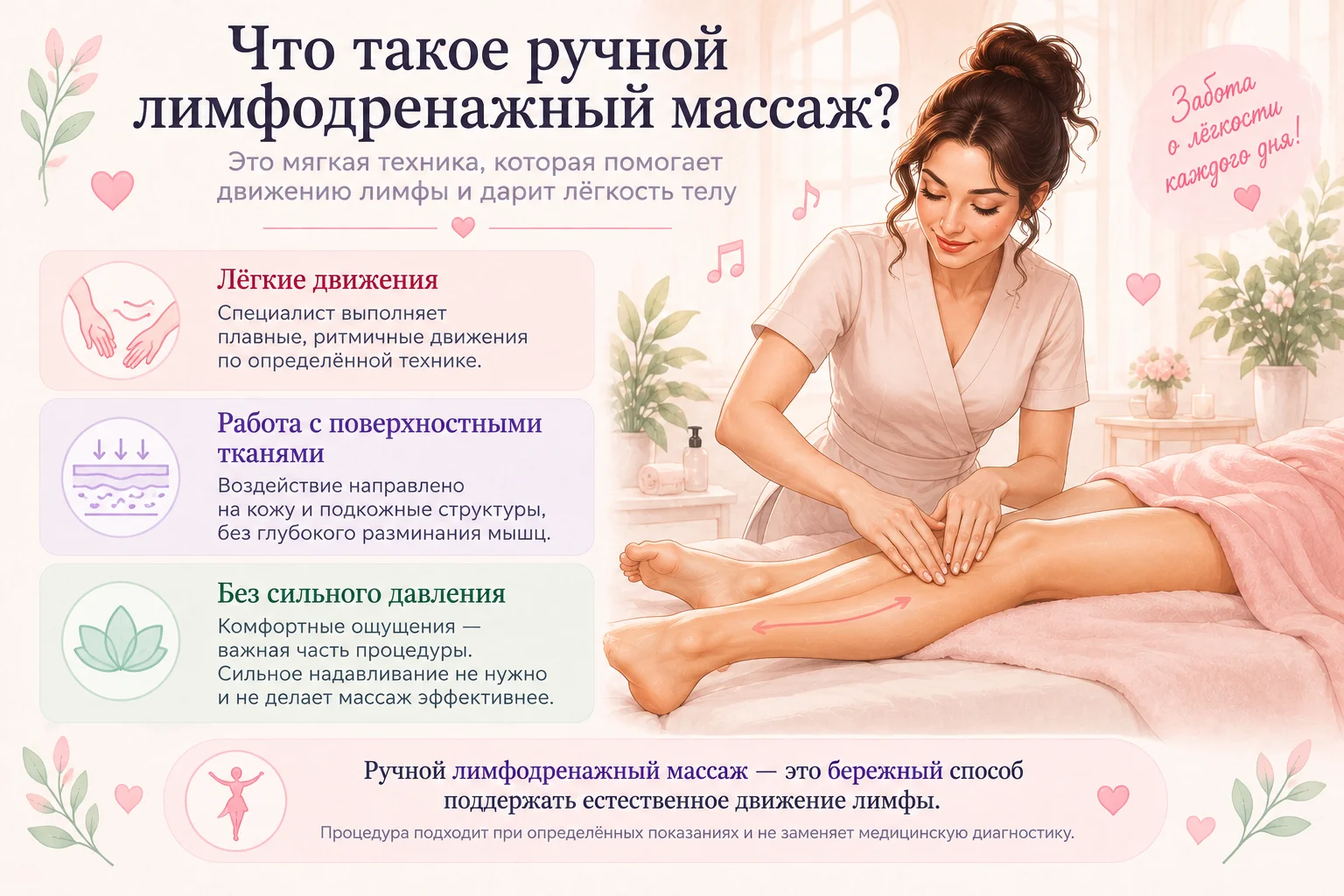 Ручной лимфодренажный массаж: особенности мягкой техники.
