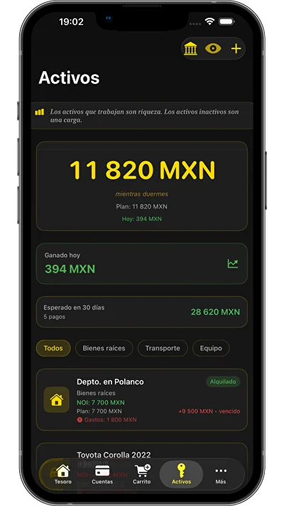 Vavilon Finance — Pantalla de Activos