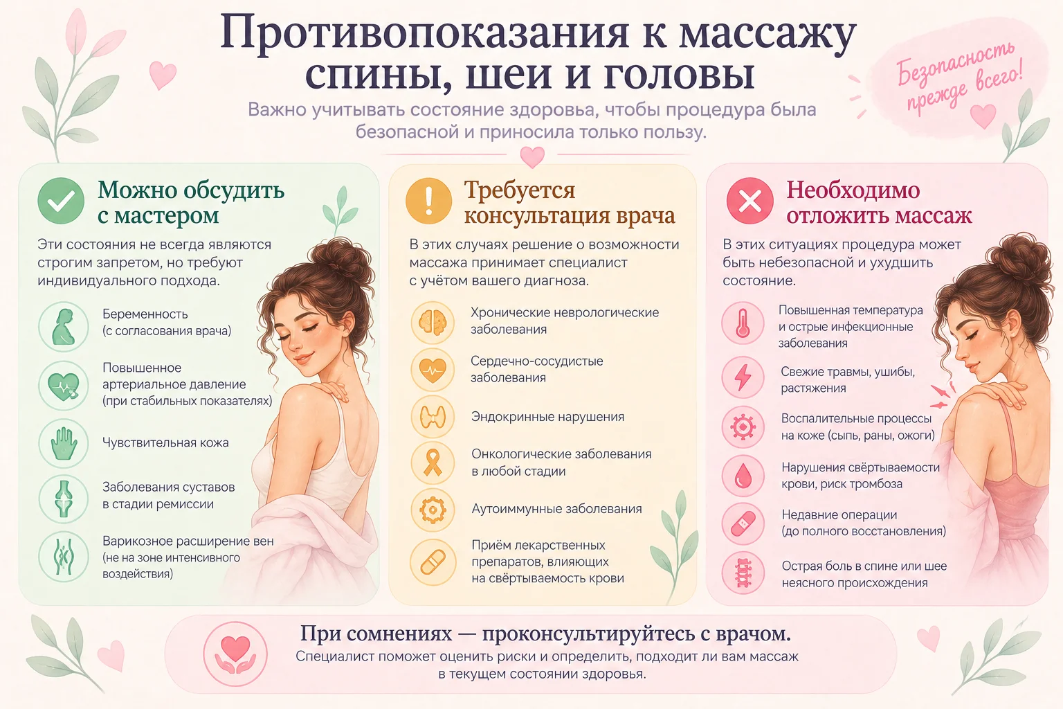 Противопоказания к массажу: три уровня осторожности.