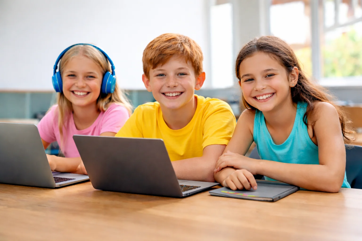 Дети за ноутбуками