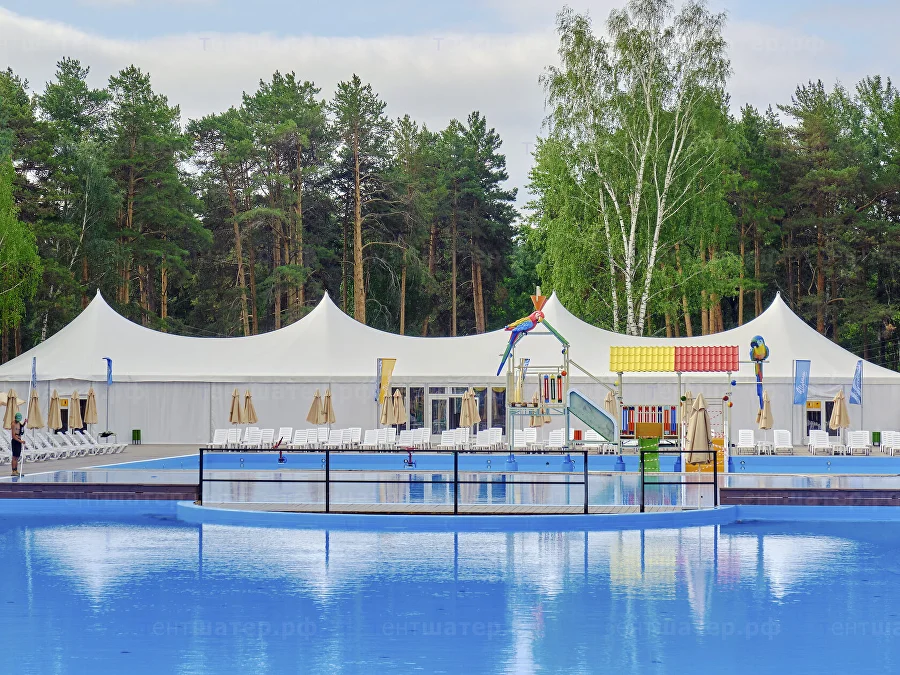 Комбинированный шатёр 10×40 для пляжной инфраструктуры курорта