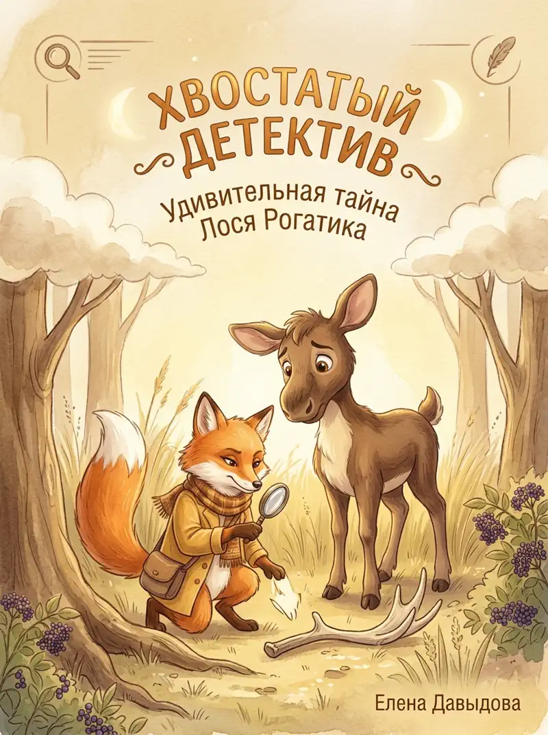 Обложка детской книги «Хвостатый детектив», сделанная в онлайн-генераторе обложек