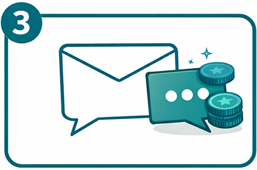 Иллюстрация: уведомления о бонусах в мессенджере или почте