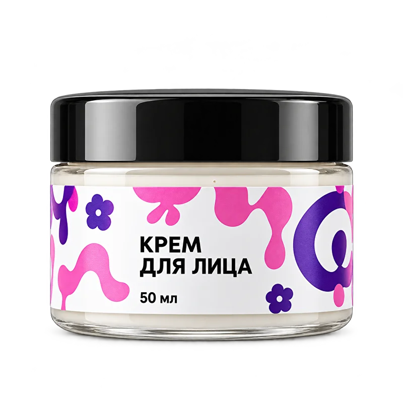Банка крема для лица с этикеткой «Крем для лица»