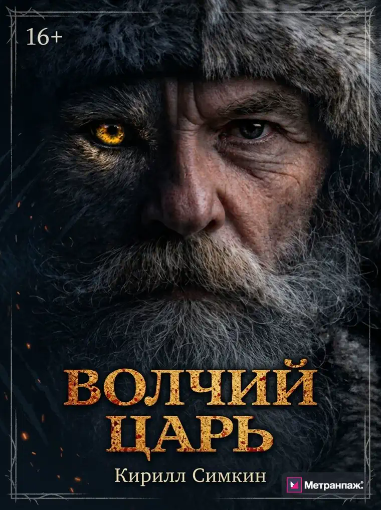 Обложка книги «Волчий царь» в жанре приключений, создана искусственным интеллектом