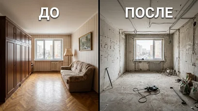 Квартира на Ленинском – демонтаж стен