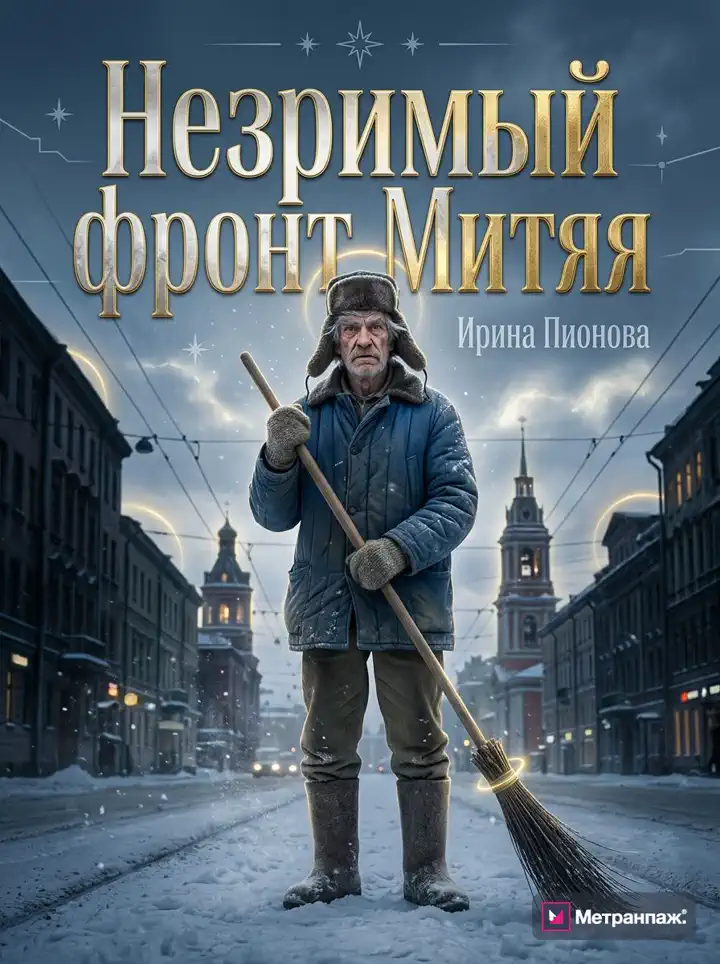 Обложка фэнтези-романа «Незримый фронт», сделанная в онлайн-генераторе обложек книг